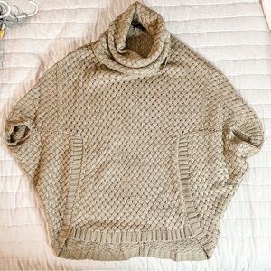 Cozy Beige Cowl Neck Sweater